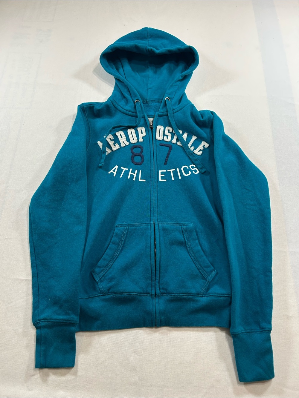 Aeropostale 87 Athletics Teal Zip-up Hoodie Womens Size XS STEAL